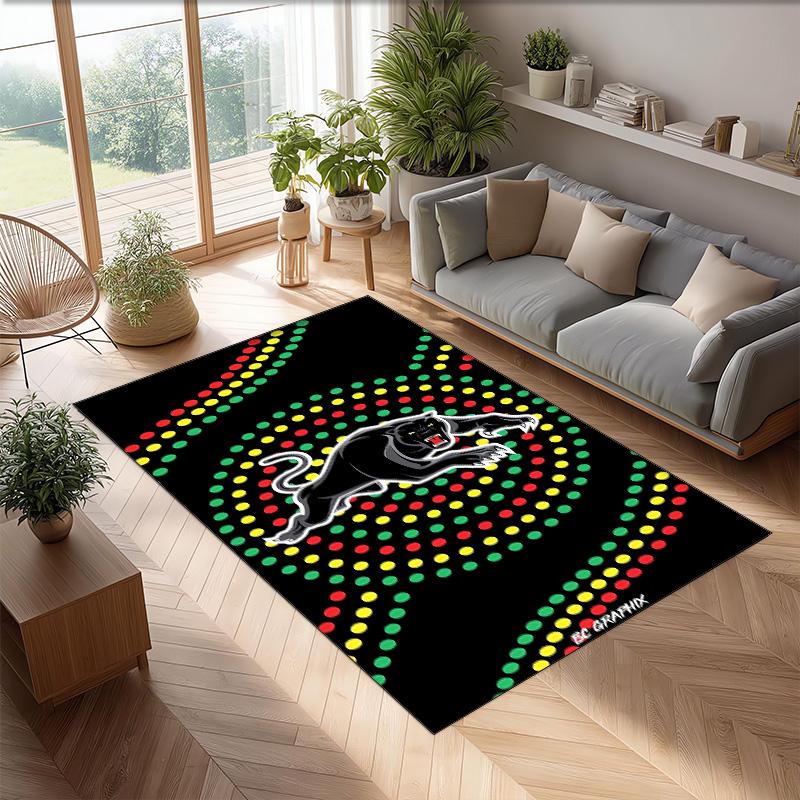 Penrith Panthers Crystal Velvet Carpet Soft Anti?Slip Floor Mat Comfortable Home Living Room Bedroom Decor Rug