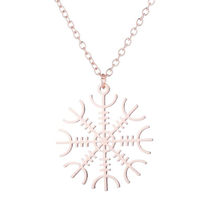 Women's Japanese & Korean-Style Snowflake Pendant Necklace - Stainless Steel Clavicle Chain, Simple Christmas Fashion Accessory.