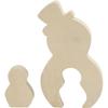 2-in-1 Wooden Shape To Decorate - Snowman - 20 Cm