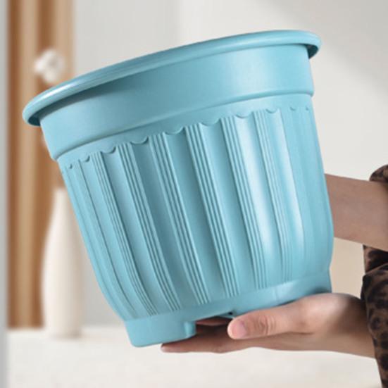 Большой цветочный горшок с блюдцем, однотонный цветочный горшок с дренажным отверстием, садовый цветочный горшок для роз, орхидей, суккулентов, трав