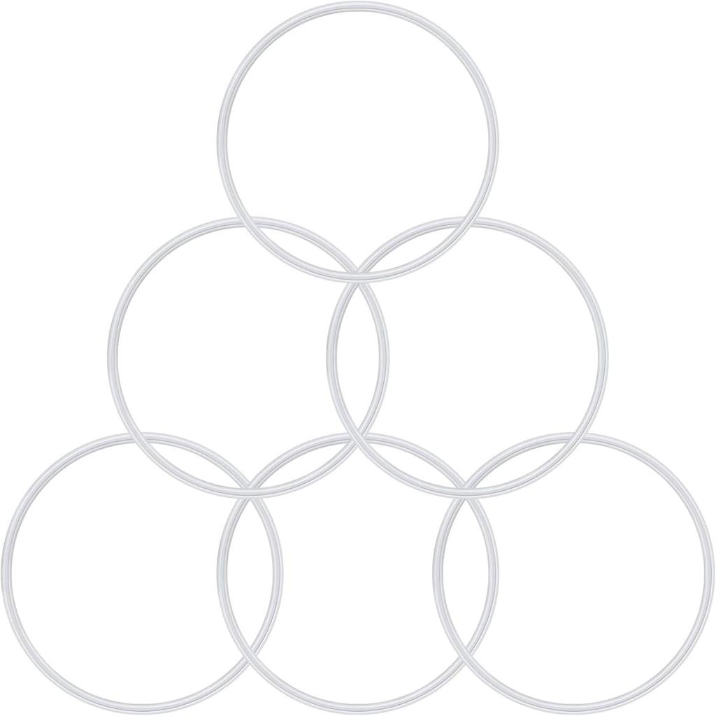 Mudder 6 Pieces Rubber Gasket Replacement Ring Seal White O Ring Compatible with Magic 250w Gasket for Replacement Parts Seal Cups Lids