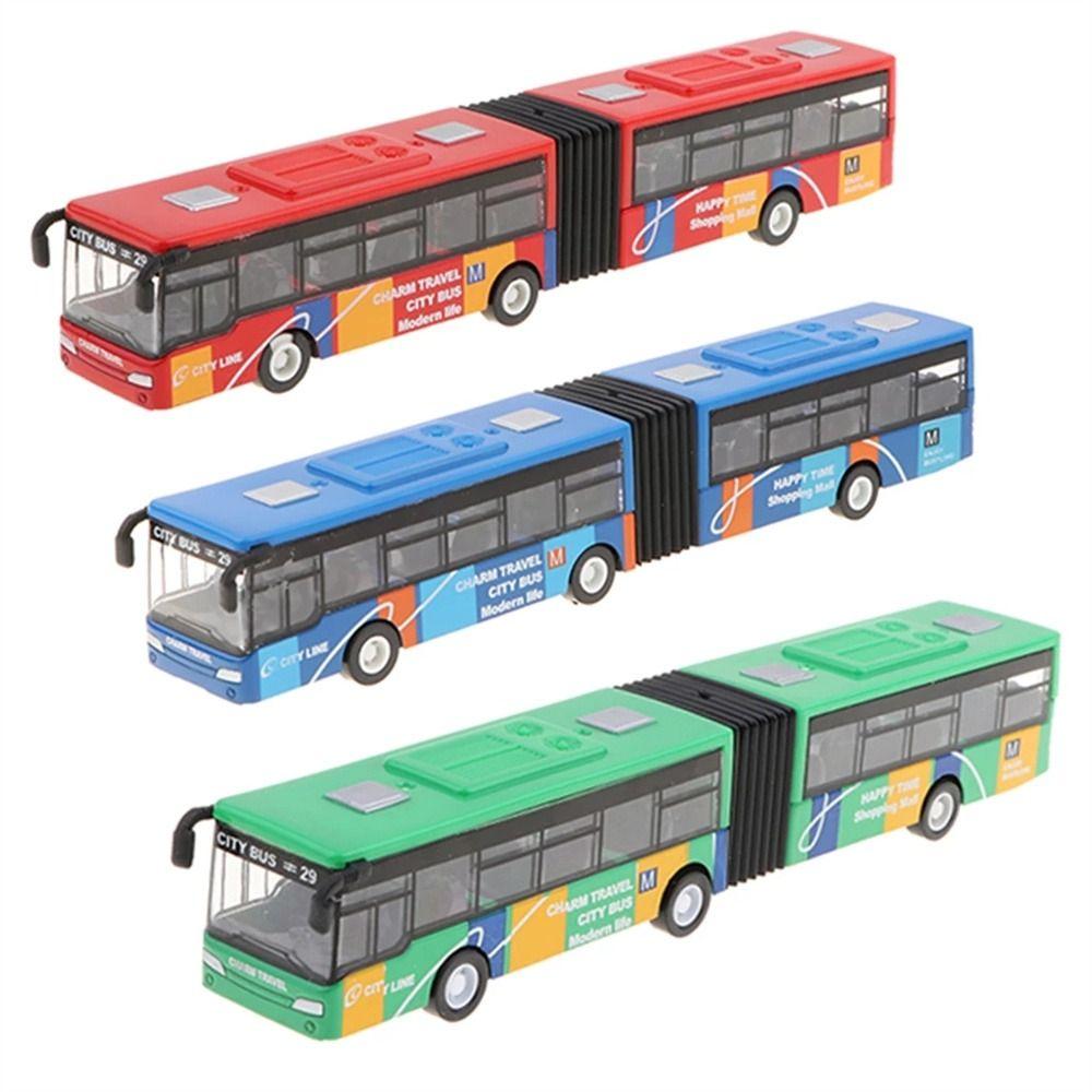 Vehicles Car Bus Model Pull Back and Go Articulated Bus Diecast Bus Toy Pull Back Toys Bus Model