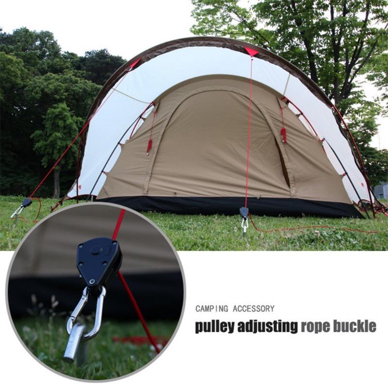 1PC lifting rope, rope tightener, tent elastic rope, camping metal pulley tent rope canopy extension windbreak rope