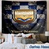 Custom Name Girondins Bordeaux Printed Tapestry, for Bedroom,Livingroom, Dormitory, Large Wall Decor, Fabric Decor Fan Birthday Gifts