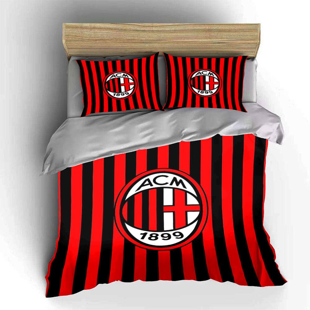 Red-black stripes, ACM logo. Bedding sets Duvet cover sets Duvet covers Pillowcases(1 * Duvet Cover 2 * Pillowcases without duvet insert)