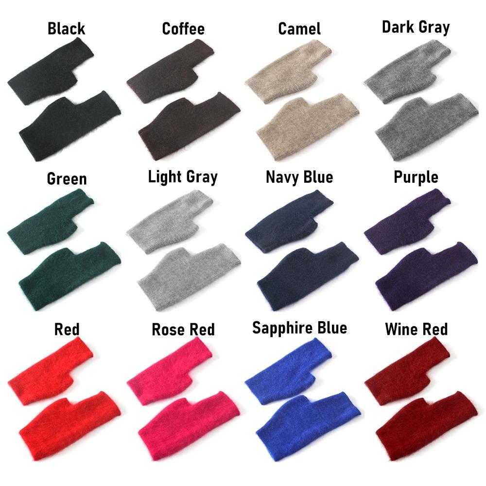 Wool Mink Cashmere Gloves Fingerless Wrist Gloves Protable Knitted Wool Glove  Autumn