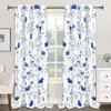 Flower Watercolor High Shading Curtains for Kitchen Curtain for Living Room Modern Bedroom Curtain Screening Window Drapes 2 Pcs