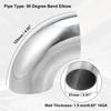 X AUTOHAUX Отвод 90 градусов с оправкой Трубка из нержавеющей стали SS304 Отвод выхлопной системы