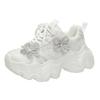 European Goods Heavy Industry Terraced Rhinestone Dad Shoes Women's Ins Tide 2025 Polished Muffin Thick Sole Heightening Casual Sports Shoes