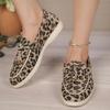 Модная женская обувь с серым леопардовым принтом 2024 года, легкая и удобная женская обувь на плоской подошве, повседневные и универсальные женские мокасины
