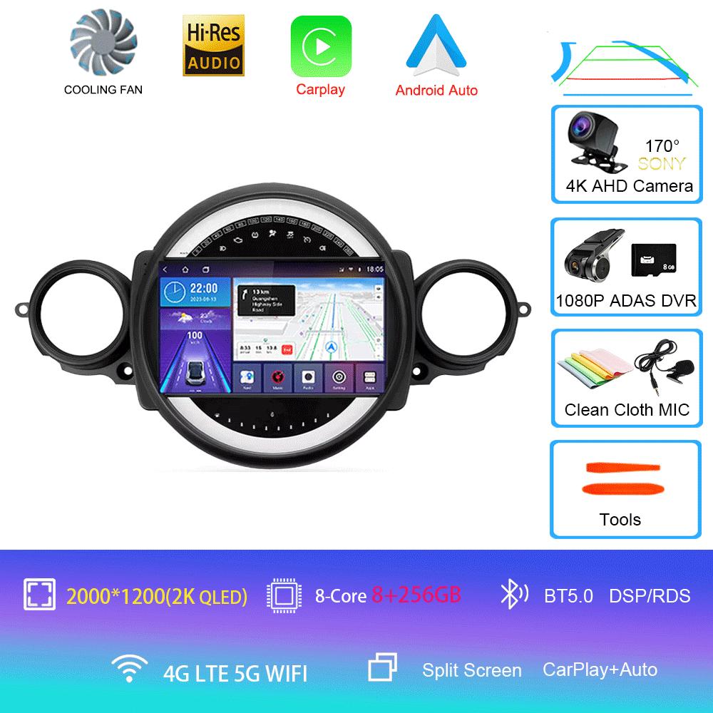 Автомагнитола Android 14 для BMW Mini Cooper R56 R60 R51 2006 - 2015 GPS Carplay Навигация Стерео Авто DSP BT DVD Мультимедийный плеер