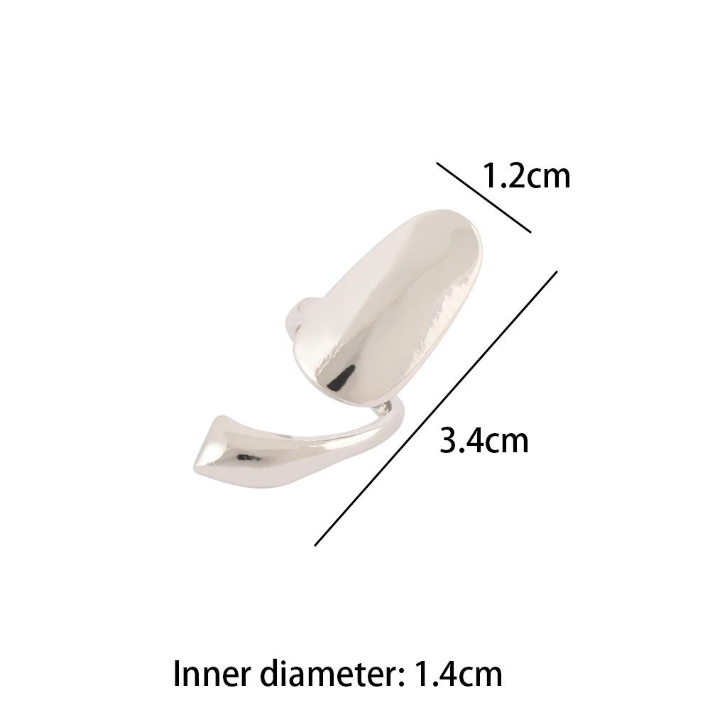 False Jewelry Gold Metal Ring Nail Fashion Rings Women Silver