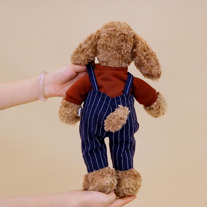 Cute College Style Couple Dog Plush Toy Male Poodle Doll Dressing Puppy Doll Pair Gift