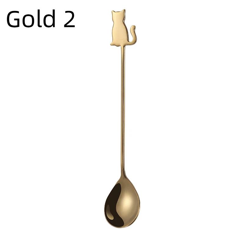 Chic and Fun Cat Shaped Spoon in 304 Stainless Steel for Dessert Delights
