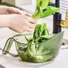 Multi-functional Drain Basket with Handle Thick Stable Large Capacity Hollow Transparent Fruit Vegetable Washing Draining Bowl Kitchen Drainage Basket