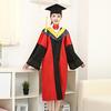 2 Pcs/Set Bachelor Uniform with Hat V Neck Knee Length Long Sleeve Hidden Button Liberal Arts Student Graduation Robe
