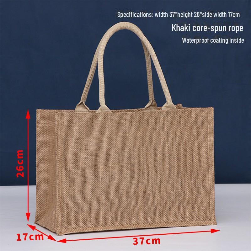MUJI Burlap Hand-held Gift Bag - Stylish Blank Small Batch Shopping Bag