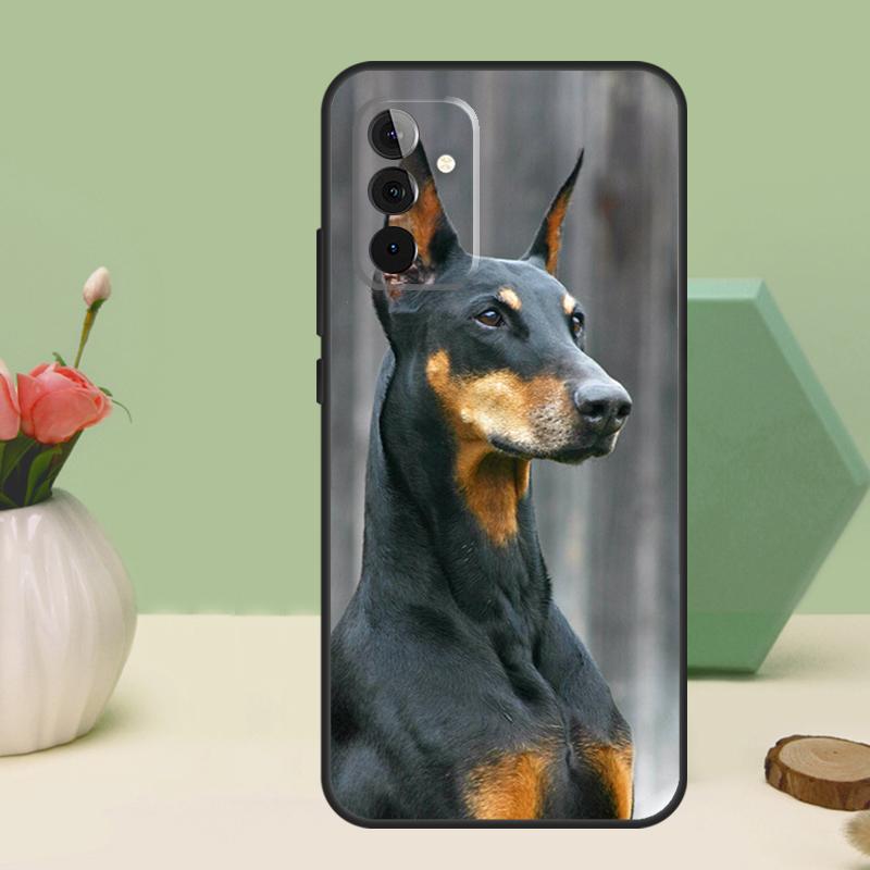 Чехол для Samsung Galaxy A26 A54 A34 A14 A52 A32 A12 A13 A33 A53 A15 A16 A36 A56 A06 A35 A55 с изображением собаки доберман