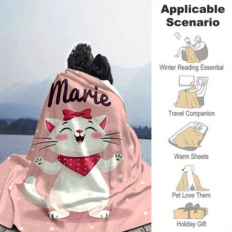1pc, Cute Cartoon Marie Cat Blanket, Seasonal Home Decor for All Seasons, Perfect Birthday Gift for Cat Lovers, for Decorating Your Own Sofa and Livin