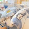 Warm Snowflake Fleece Four-piece Set, Double-sided Fleece Thickened Milk Fleece Bed Sheet Three-piece Set