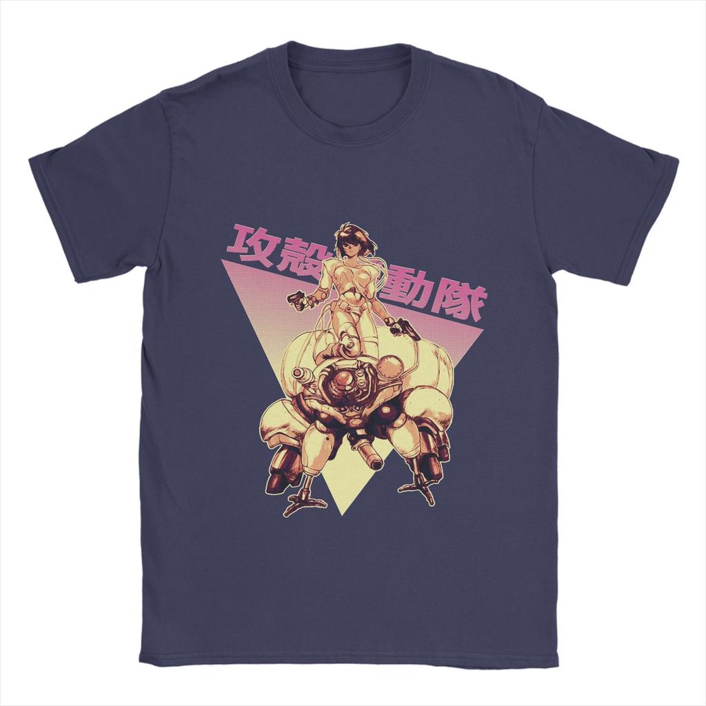 Ghost In the Shell Men's T Shirt Motoko Kusanagi Crazy Tee Shirt Short Sleeve O Neck T-Shirts Cotton Plus Size Clothing