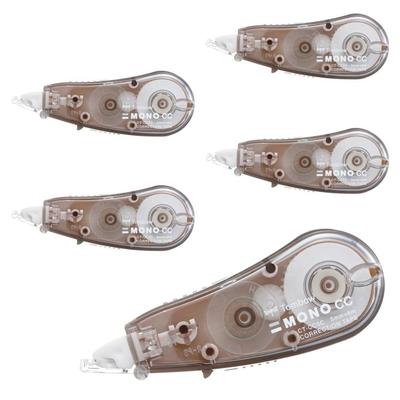 Корректирующая лента Tombow 5 мм MONO CC Высокая адгезия Одноразовый тип 6 м Мягкий бежевый (Мини-размер, Лента) 5 шт. CT-CC5C52-5P