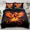 2/3Pcs Soft Comfortable Duvet Cover Duvet Cover Sets, Burning Phoenix Quilt Set, Black Background, Magic Bedding Set