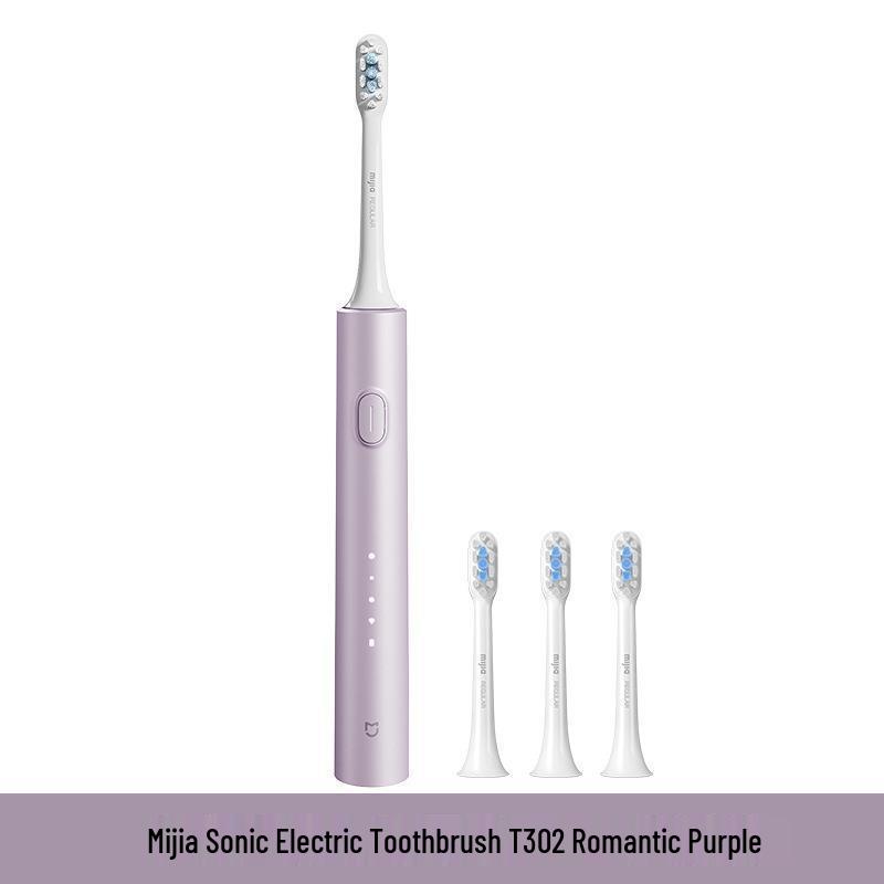 Звуковая зубная щетка Mijia T302: Водонепроницаемая, Индукционная зарядка с 4 насадками-щетками, Идеально подходит для студентов.