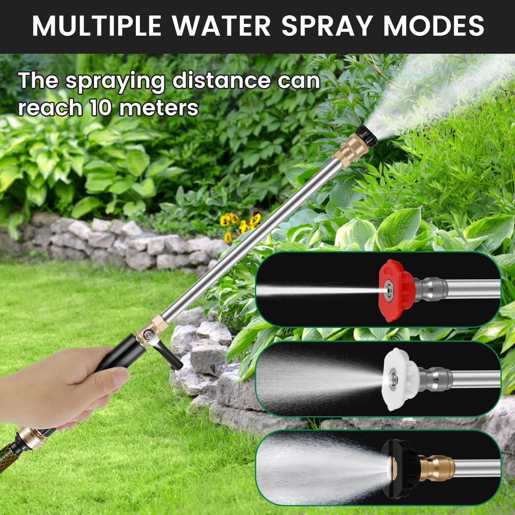 Jet Washer Heavy Duty High Pressure Car Washer Tools Washer Wand with 3 Different Nozzles and Quick Connector for Car Cleaning