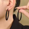 Минималистичные черные серьги-кольца с ноткой роскоши, идеальный стиль Ins, подчеркивающий маленькое лицо и элегантный вкус для женщин