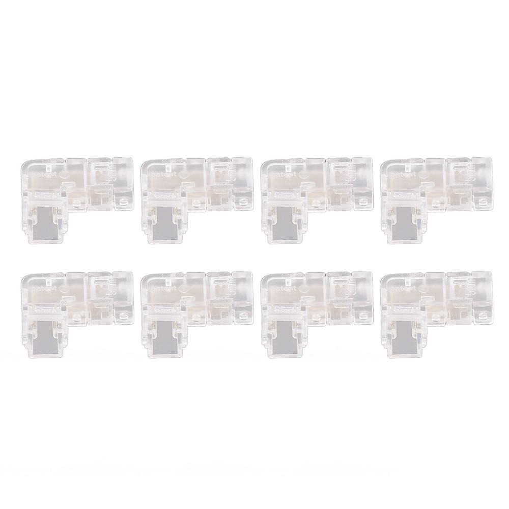8pcs 5mm COB LED Strip Connectors Transparent 2 Pin Light Connectors Right Angle Connection