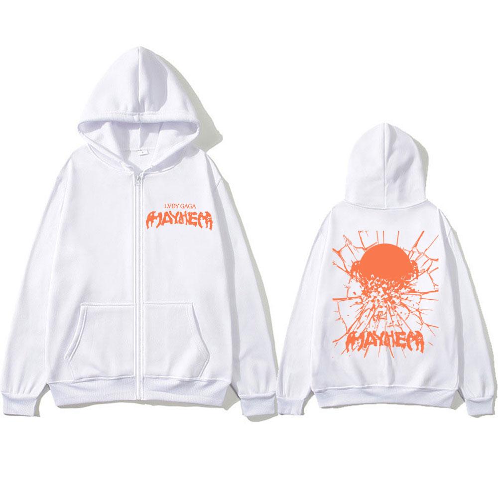 Певица Леди Гага The Mayhem Ball Tour Толстовки на молнии Мужские Женские Винтажная Мода Харадзюку Свитшот Оверсайз Флисовые Пальто
