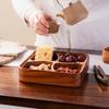 ZISIZ Деревянный крутящийся поднос из грецкого ореха с 4 отделениями