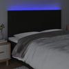 vidaXL LED Kopfteil Schwarz 180x5x118/128 cm Stoff