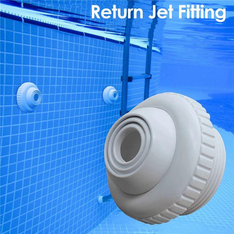 8X Swimming Pool Spa Return Jet Fitting Massage Nozzle Inlet Outlet Bath Tub Nozzle With Adjustable Jet Eyeball-B61B