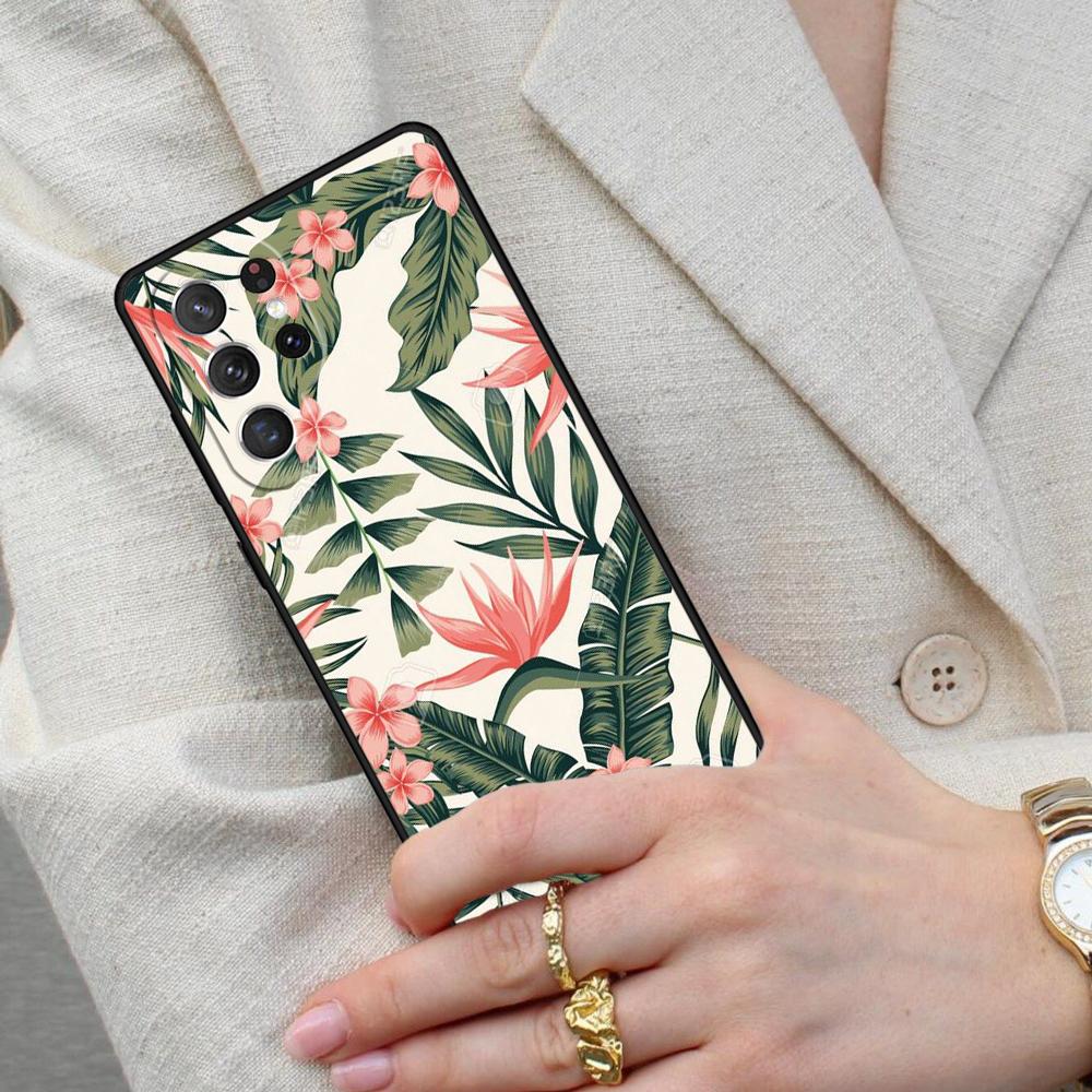 Monstera Flower Tropical Green Leaves Cell Phone Case for Samsung Galaxy S26 Ultra S25 S24 S23 S22 S21 S20 Note10 Cover