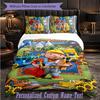 Personalized 3Pcs Bedding SetBob the Builder Custom Text Duvet Cover Pillowcase Set Bedroom Gift
