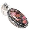 Подвеска из серебра 925 пробы с родонитом ручной работы 2,60 дюйма K0F50