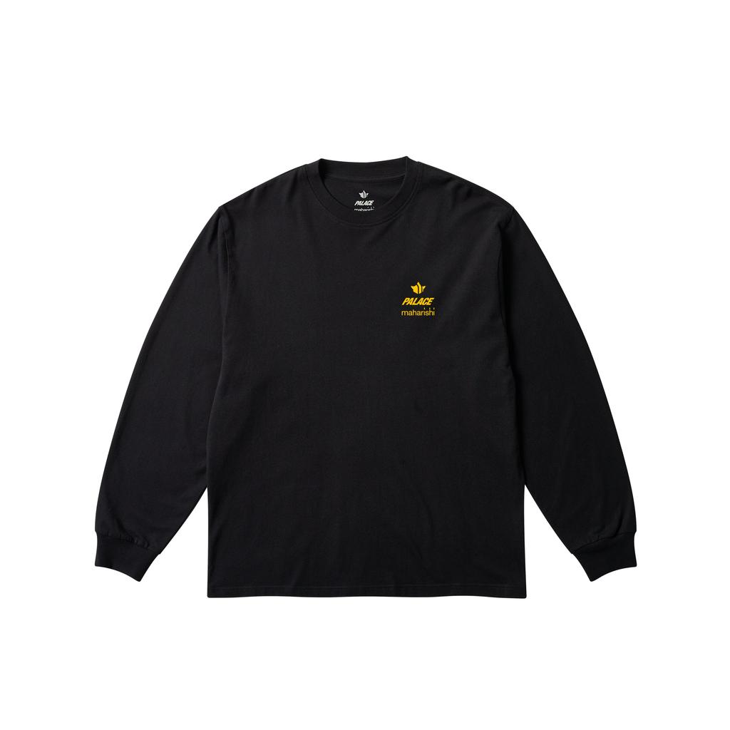 Palace X Maharishi Shaolin Tag Long-Sleeve Black Unisex Tops P28MHES003