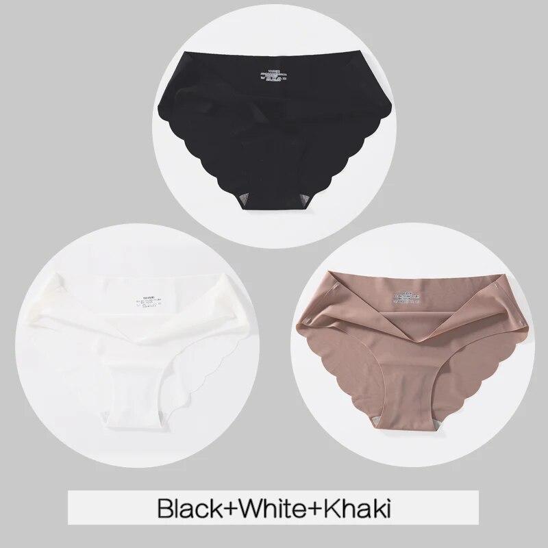 3 шт./компл. женские бесшовные трусики M-XL с низкой талией, женское мягкое нижнее белье, сексуальные трусы с волнистыми краями, женское нижнее белье