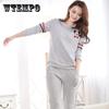 Women Cotton Pajamas Set Long Sleeve Pyjamas Suit Spring Autumn Sleepwear Casual Simple Loose Home Wear Tops and Pants Sets Cute Nightwear