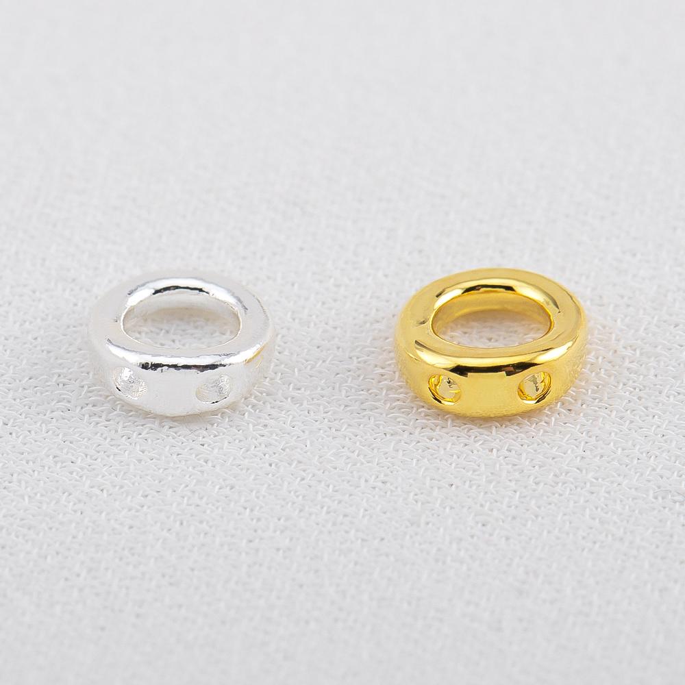 10pcs 20pcs Brass End Bead Tip Double Holes Connector Rings End Caps Dia.5.3mm for Necklace Bracelet Jewelry Making Accessories