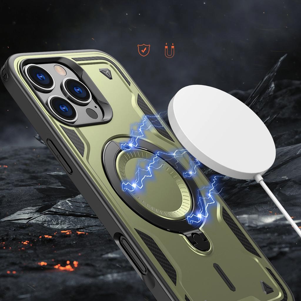 Чехол Hybrid Armor Trendy с Magsafe для iPhone 16 Pro - зеленый