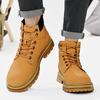 Men High Top Work Boots Lace Up Motorcycle Utility Shoes Thick Tread Outdoor Autumn Winter Travel Everyday Comfort Travel Shoes