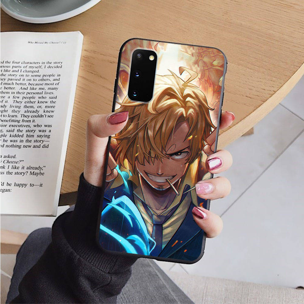 Чехол AD59 One Piece Zoro Sanji Black для Samsung Note 20 Lite S24 Ultra S23 S22 A05 A06 A11 A71 A15 A16 A13 A24 A25 A33 A52 A53 M55 M35 Sofe Cover
