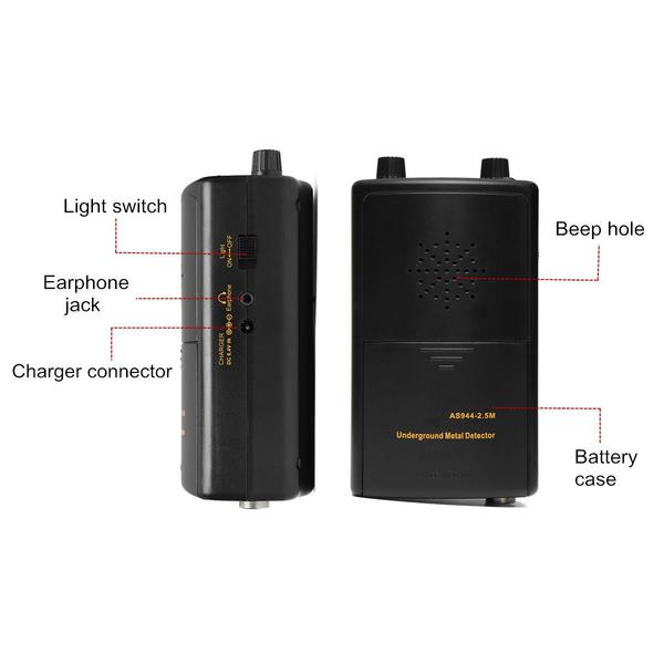 Серебряный и золотой подземный металлоискатель, охотник за сокровищами, глубина 2,5 м, профессиональный AS944