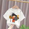 Dragon Ball Футболка для мальчиков белая хлопковая Футболки с коротким рукавом для малышей Сон Гоку Мультяшная летняя одежда Каваи Топы Подарки на день рождения