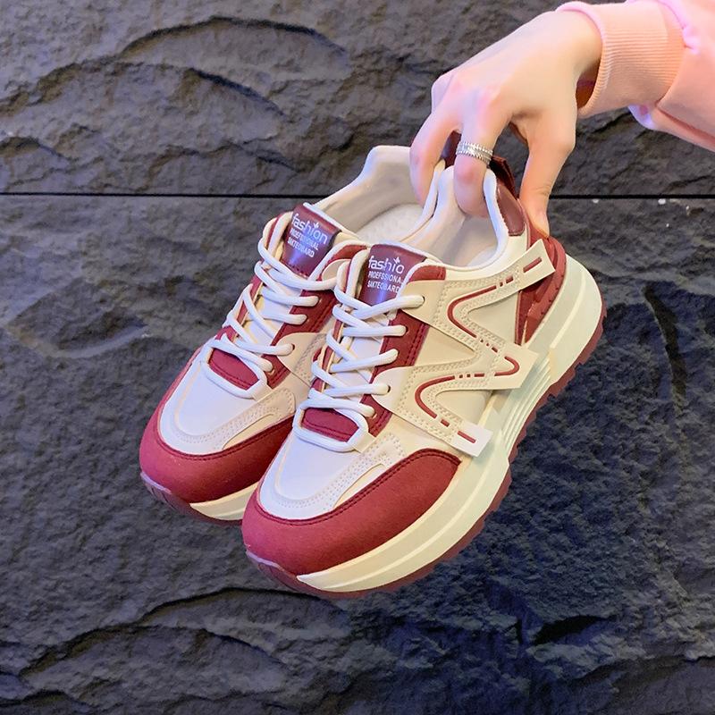 Осень новые инс папа женская обувь студенческие беговые кроссовки увеличивающие рост повседневная обувь JCF