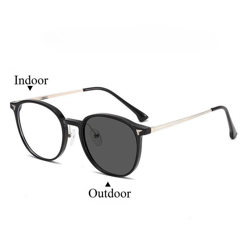 Стильные фотохромные очки для близорукости Женские модные оправы Рецептурные линзы Для улицы Защита от УФ лучей Солнцезащитные очки Очки от -1.25 до -6.0