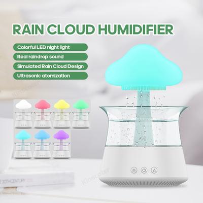 Электрический увлажнитель воздуха Rain Cloud 300 мл, аромадиффузор Zen Rain Water Drops, красочный ночник, увлажнитель для дома, подарок